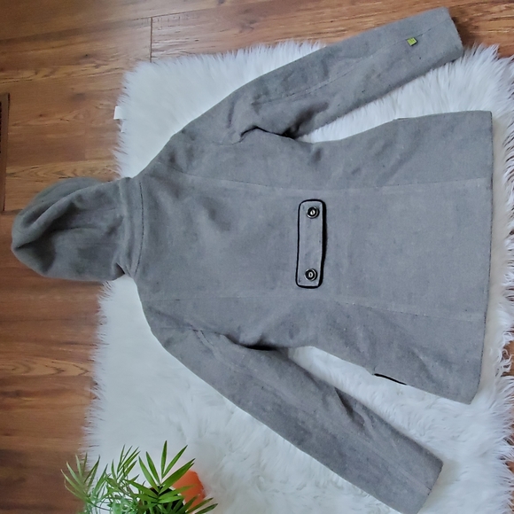 Soia & Kyo grey & black pea coat with hood - Picture 5 of 7